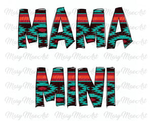 Mama and Mini Aztec, Sublimation png file/Digital Download