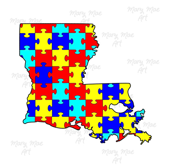 Louisiana Autism Sublimation png file/Digital Download