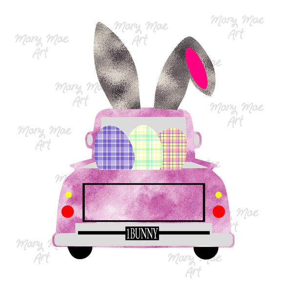 Easter Truck Pink Sublimation Transfer