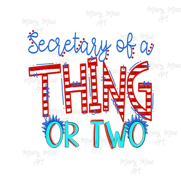 Secretary of a Thing or Two - Sublimation Transfer