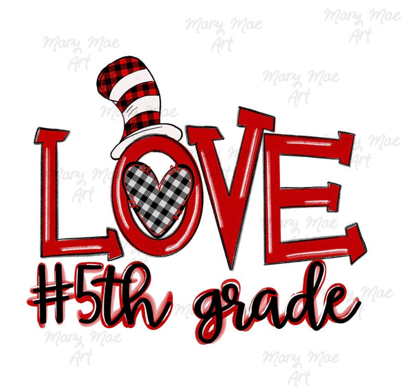 Love 5th Grade - Sublimation Transfer