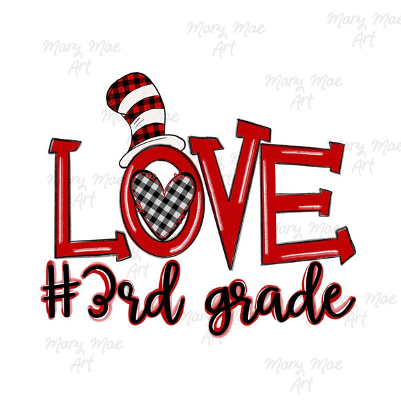 Love 3rd Grade - Sublimation Transfer