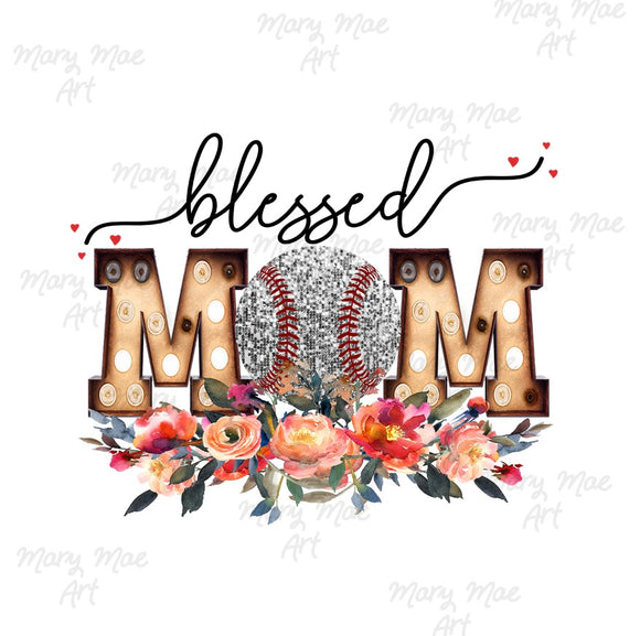 Blessed Mom Baseball - Sublimation png file/Digital Download