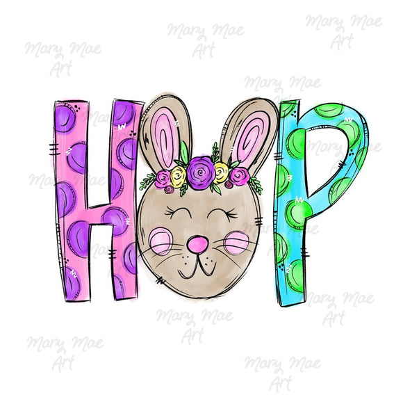 HOP Girl Bunny - Sublimation Transfer or HTV Transfer