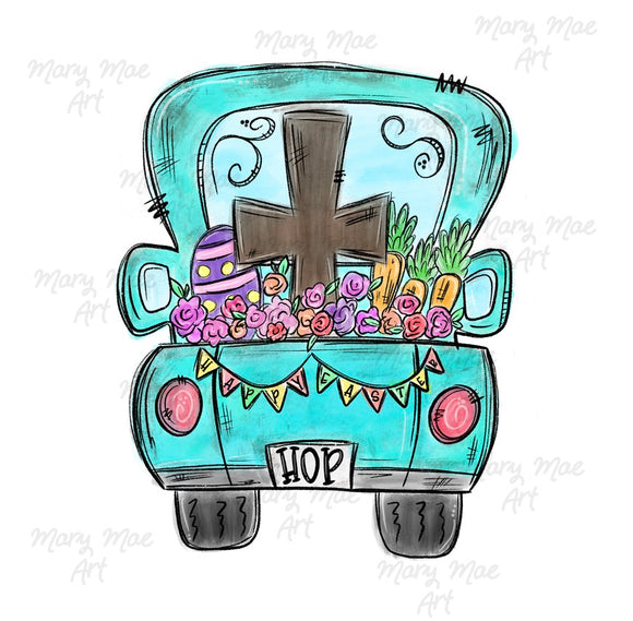 Easter Truck - Transfer (Sublimation or HTV)