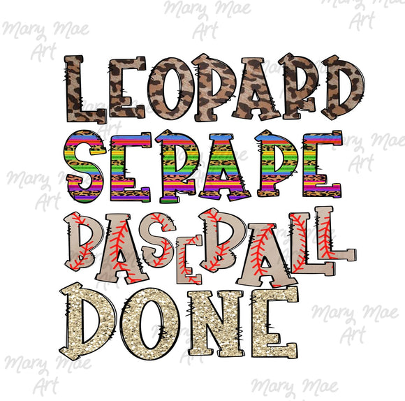 Leopard Serape Baseball Done- Sublimation Transfer