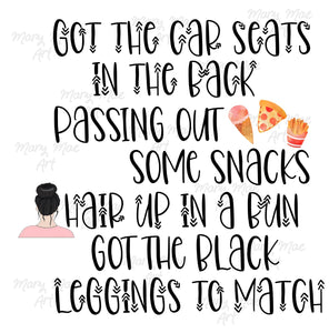 Car Seats in the back (black hair 2) - Sublimation Transfer