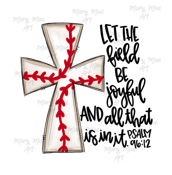 Baseball Cross Bible Verse - Sublimation Transfer