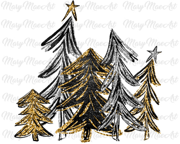 Christmas trees -Sublimation Transfer