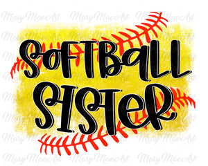 Softball Sister, Sublimation Transfer