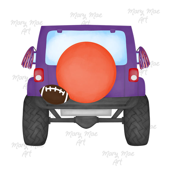 Purple Orange Sports Football Jeep Sublimation Transfer