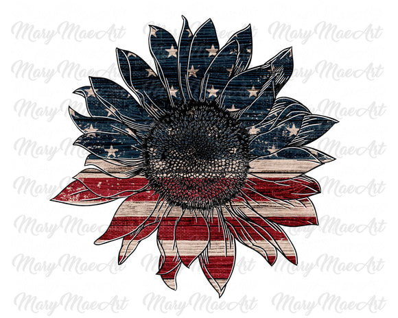 Patriotic Sunflower - Sublimation Transfer