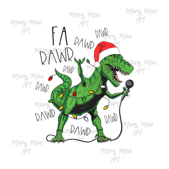 Christmas singing Dinosaur, Sublimation Transfer