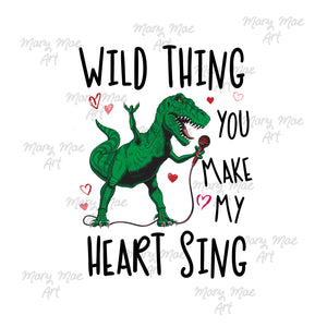 Valentines singing Dinosaur, Sublimation Transfer