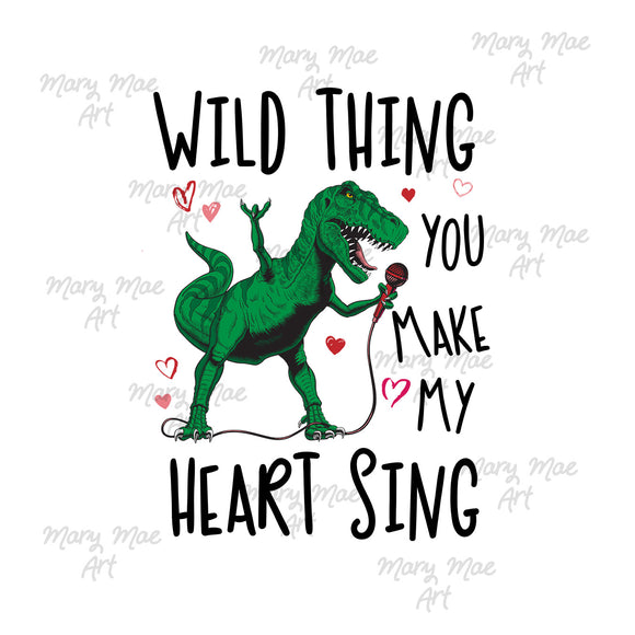 Valentines singing Dinosaur, Sublimation Transfer