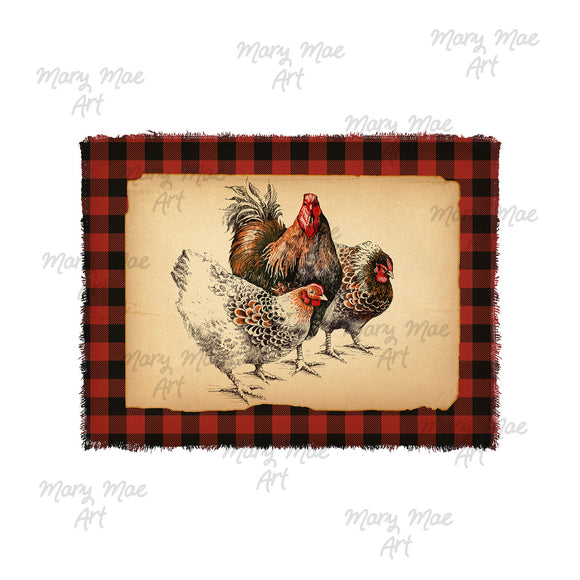 Chickens Plaid Sublimation Transfer
