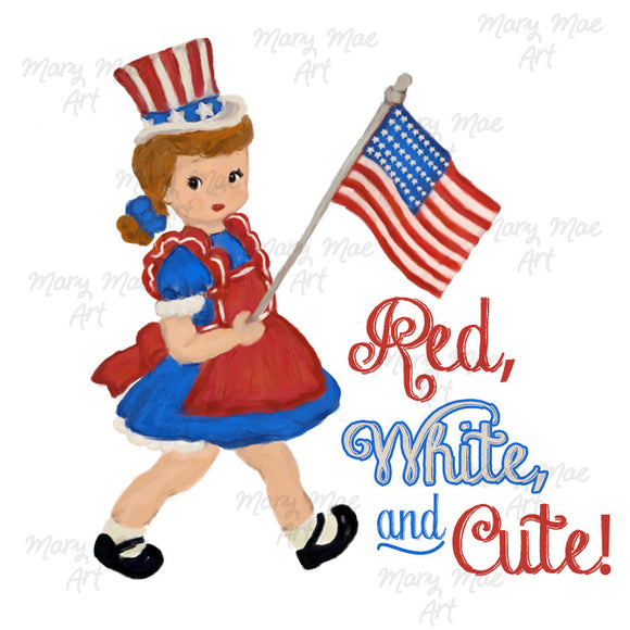 Red White and Cute, 4th of July - Sublimation Transfer