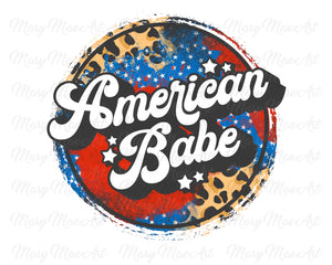 American Babe Grunge Circle Leopard - Sublimation Transfer