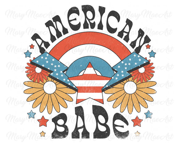 American Babe Retro Sunflowers- Sublimation Transfer