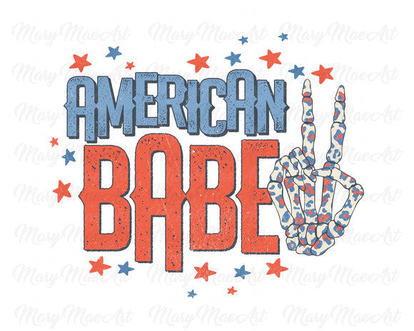 American Babe Skeleton Peace - Sublimation Transfer