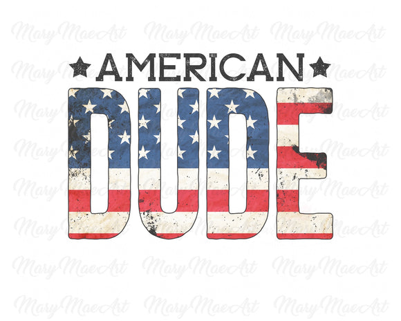 American Dude Grunge Flag - Sublimation Transfer
