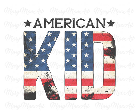 American Kid Grunge Flag - Sublimation Transfer