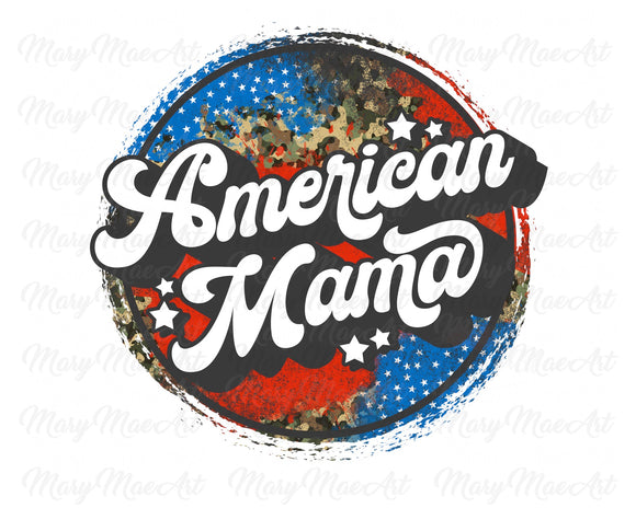 American Mama Grunge Circle Camo - Sublimation Transfer