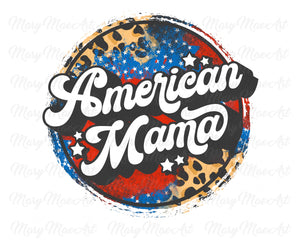 American Mama Grunge Circle Leopard - Sublimation Transfer