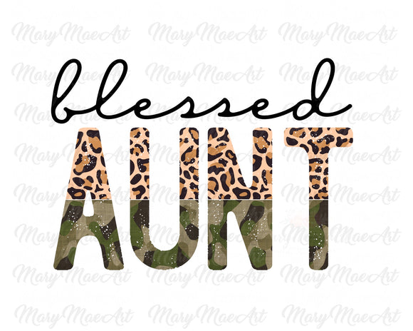 Blessed Aunt Leopard/Camo - Sublimation Transfer