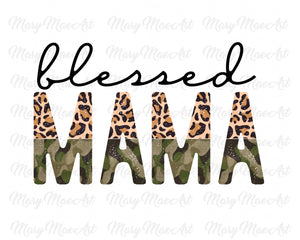 Blessed Mama Leopard/Camo - Sublimation Transfer