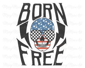 Born Free Skull Checkered - Sublimation Transfer