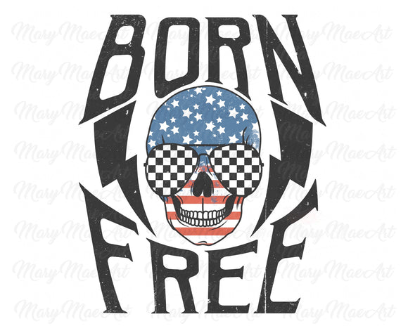 Born Free Skull Checkered - Sublimation Transfer