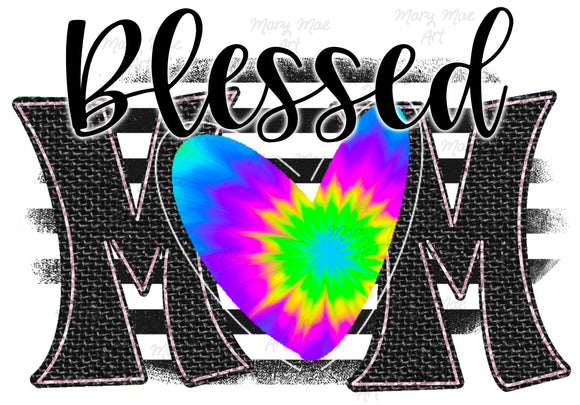 Blessed Mom Tie dye - Sublimation Transfer