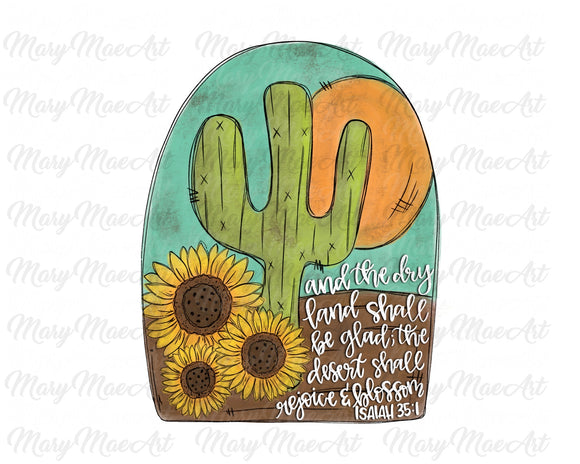 Cactus Sunflower with Bible Verse - Sublimation Transfer
