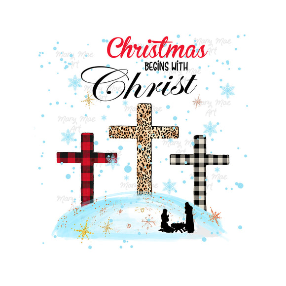 Christmas Begins with Christ Sublimation Transfer