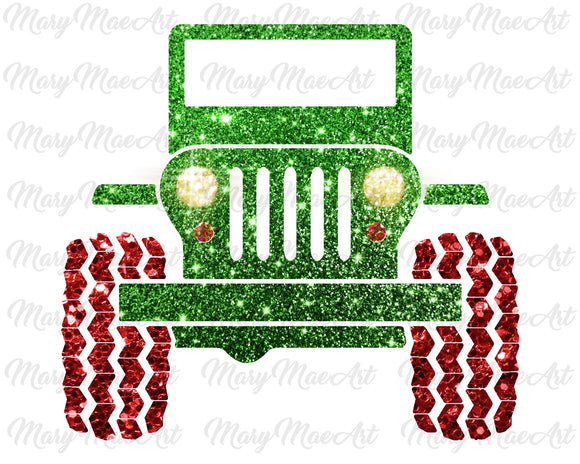 Christmas jeep- Sublimation Transfer