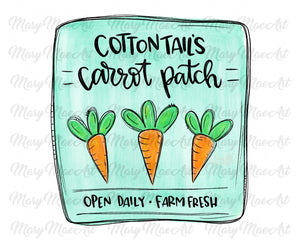 Cotton Tails Carrot Patch - Sublimation Transfer