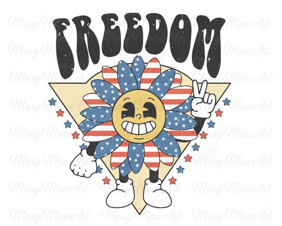Freedom Happy Flower Vintage Yellow - Sublimation Transfer