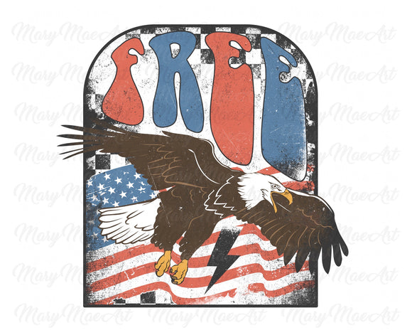 Free Eagle Grunge Checkered - Sublimation Transfer