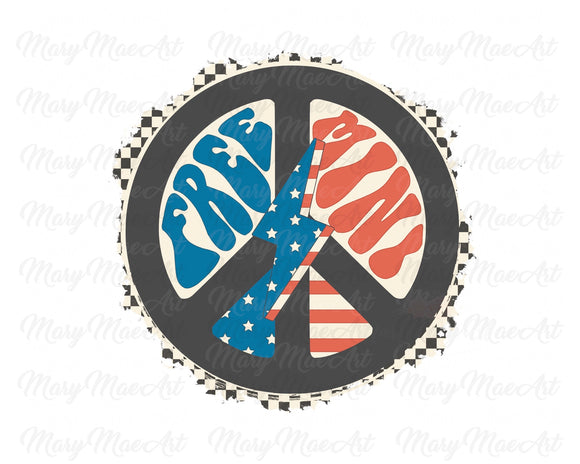 Free Mini Peace Sign Checkered - Sublimation Transfer