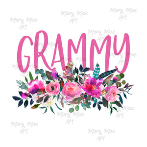Grammy with Flowers Pink - Sublimation Transfer