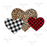 Hearts with larger leopard print -  Sublimation Transfer