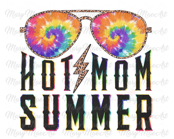 Hot Mom Summer, Tie Dye - Sublimation Transfer