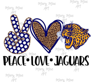 Peace Love Jaguars, Sublimation Transfer