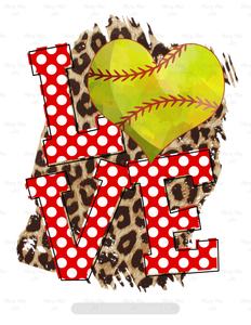Love Softball Red - Sublimation Transfer