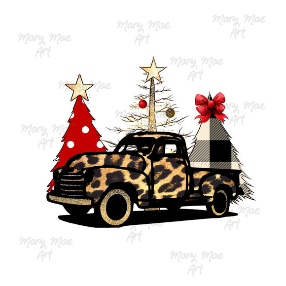 Leopard Truck with Trees Sublimation Transfer