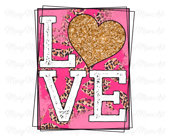 Love, Pink Leopard - Sublimation Transfer