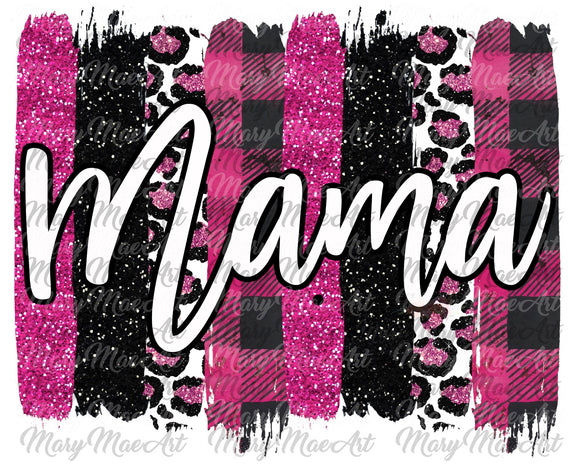Mama pink leopard brush stokes - Sublimation Transfer
