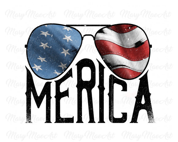 Merica Flag Sunglasses Distressed - Sublimation Transfer