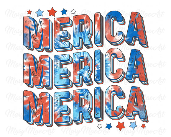 Merica Stacked Tie Dye - Sublimation Transfer